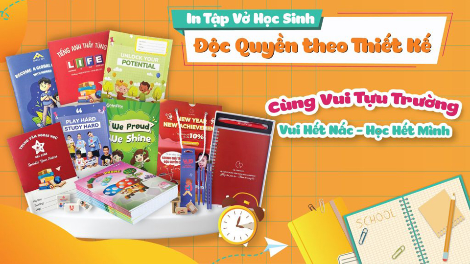 in tập vở học sinh